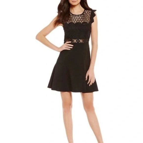 Gianni Bini Carmen Lattice Fit & Flare Dress Size XS - Picture 1 of 10